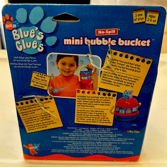 Rare Vintage Blue’s Clues No Spill Mini Bubble Bucket w/ Bubbles Nick Jr. 2003 - Picture 2 of 2